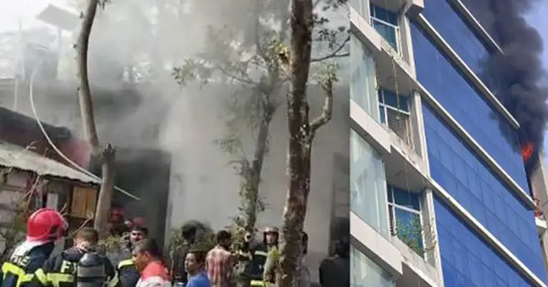 হুতল ভবন ও স্কুলে আগুন